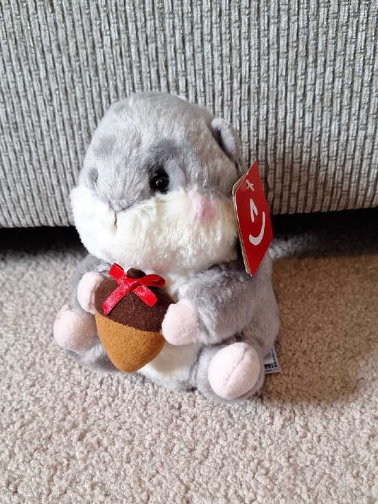 Aurora Other - Plush Gray & White Small Pet Hamster Stuffed Toy with Acorn By AURORA